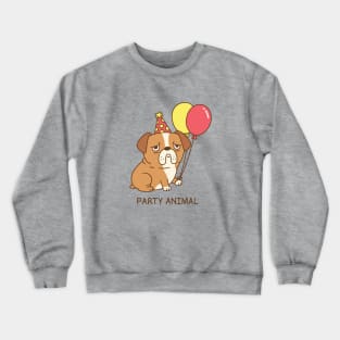 Funny Grumpy Bulldog Party Animal Crewneck Sweatshirt